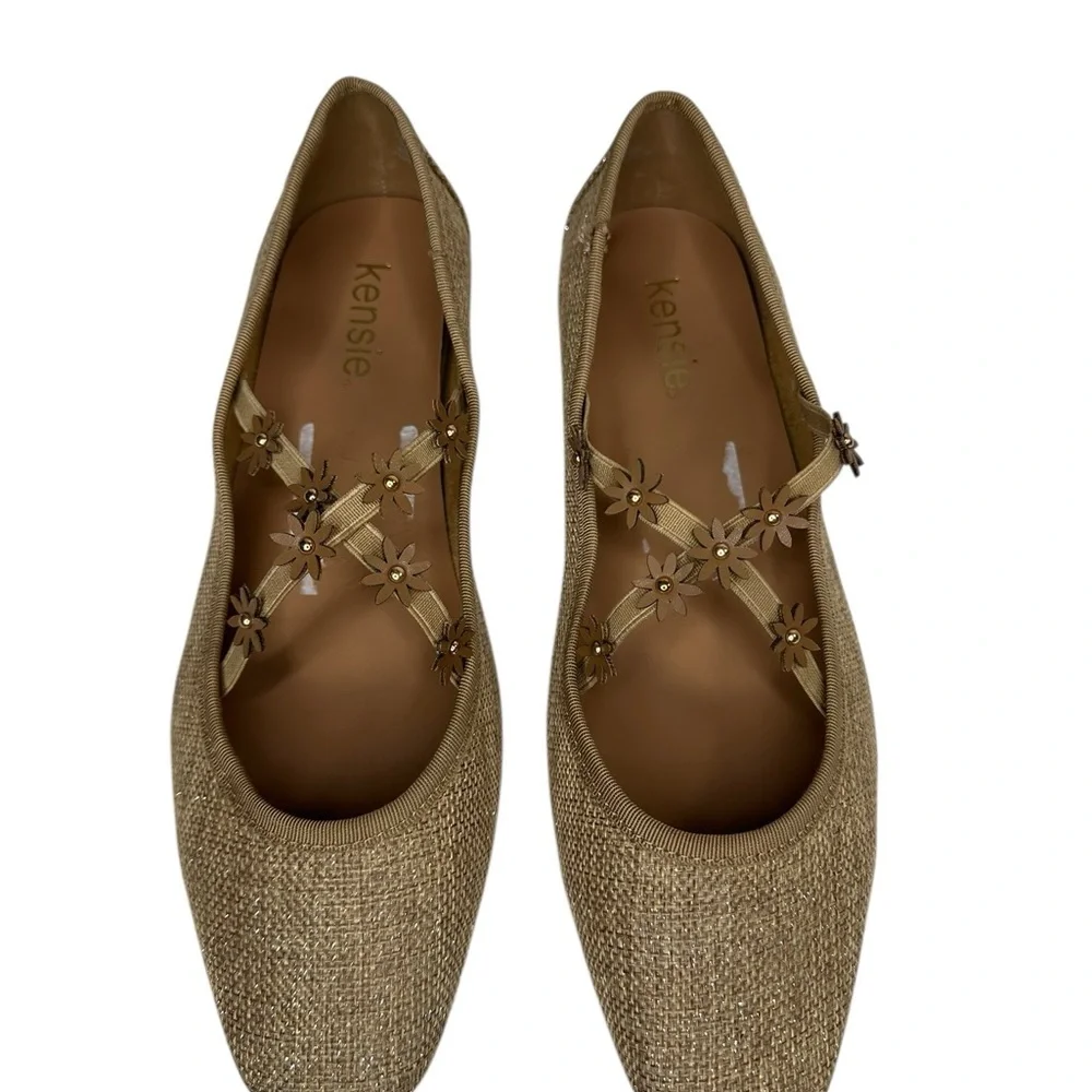 Kensie Women’s Floria Woven Mary Jane Flat. Sz: 8.5